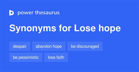 synonym for hopelessness|synonyms for losing hope.